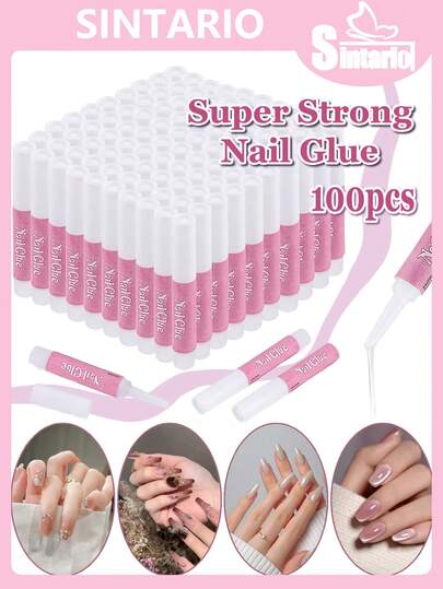 Nail Glue, Super Strong Nail Glue For Acrylic Nails Long Lasting Professional Nail Tip Glue For Press On Nails Bond For Acrylic Nails Adhesive Nail Glue For False Nail Tips 2g/0.07OZ/PCS