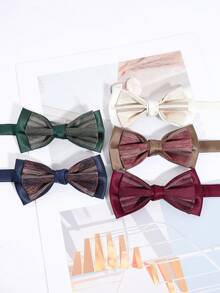 1pc Fashionable & Versatile Men's Simple Striped Pattern Bow Tie, Suitable For Daily, Party, And Banquet Occasions - Multicolor - View 12