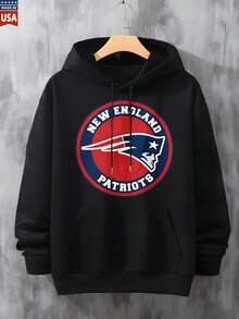 Graphic Hoodie Men Regular Fit Cotton Sweatshirt Casual Streetwear Everyday Wear - màu đen - Xem 1