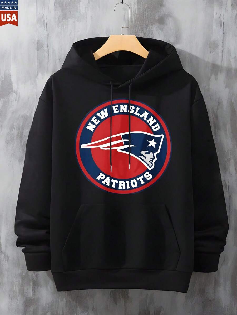 Graphic Hoodie Men Regular Fit Cotton Sweatshirt Casual Streetwear Everyday Wear - màu đen - Xem 1