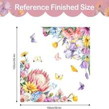 Tanlaby Daisy Flowers Window Clings Spring Summer Floral Butterfly Window Stickers Double-Sided Static Sticker Anti-Collision Glass Decal For Mirror Glass Windows Doors Bathroom - trắng - Xem 4