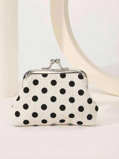 Polka Dot Pattern Women's Fashion Versatile Lightweight Wallet, Suitable For Anniversary, Birthday And Other Occasions, Also Suitable As A Gift For White-Collar Workers, Unisex, Mini Wallet, Coin Purse