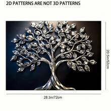 2D Flat, 1pc Silvery Crystal Tree Design Rubber Stove Cover Protector, 28.3 X 20.5 Inch, Elegant Floral & Leaf Pattern, Heat-Resistant & Non-Slip, Perfect For Luxury Kitchens, Fashion Shows, And Private Clubs, Stove Top Protector, Event Kitchen Decor - 52*72 - Xem 3