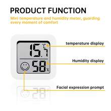 1 szt. Termometr wewnętrzny z higrometrem i cyfrowym monitorem temperatury i wilgotności w pomieszczeniu z uśmiechniętą twarzą, z funkcją pomiaru wilgotności i temperatury, szybkie odświeżanie, funkcja °C/°F, odpowiedni do domu, biura, sypialni, obsługa, miernik wilgotności, kontrola środowiska wewnętrznego, modny design, kompaktowy czujnik, konstrukcja, precyzyjny czujnik, monitor wilgotności, śledzenie klimatu, dbanie o komfort w domu, idealny do przytulnej atmosfery w sypialni - Wielokolorowe - Zobacz 4