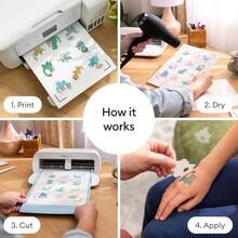 Papel de tatuaje temporal imprimible GSYY Cricut® para impresoras de inyección de tinta - 8.5 pulg. X 11 pulg. 8 unidades - Carne - Ver 6