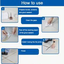 لفة بطول 50 متر من شريط لاصق مقاوم للماء لفواصل البلاط، متوفر باللون الذهبي/الفضي المصقول. هذا الشريط الديكوري لفواصل البلاط مثالي لتجميل فواصل البلاط، تصميمه اللاصق مقاوم للماء ومقاوم للبقع، بسطح ناعم وسهل التنظيف وملمس معدني يعزز التأثير الديكوري - متعدد الألوان - مشاهدة 9