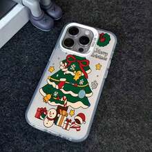 Phone Phone 17 Pro CaseUn teléfono diseñado con un árbol, 17, 16, 15, 14, 13, 12, 11 Plus Pro, es un día festivo. Incorporar tema de alegría. Resistente a caídas - Negro - Ver 2