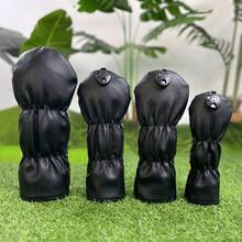 1pc's Black Fashionable Floral Four-Leaf Clover Design Golf Club Cover Is Suitable For Both Male And Female Outdoor Enthusiasts. Made Of Durable Materials, It Offers The Best Protection For Your Golf Clubs - Black - View 3