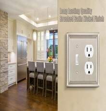 Henne Bery Sunken Pearls Heavy Duty Decorative Wall Plate Switch Plate Outlet Cover (Double Toggle, Antique Brass) - ColorV - View 5