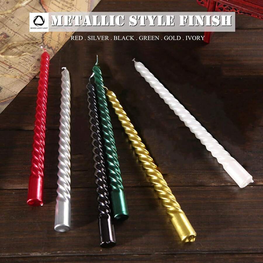 4pcs/Set 10-Inch Spiral Taper Candles, Dripless Slim Taper Candles For Holiday Party Decor, Romantic Smokeless Candles, Gifts For Friends, Birthday, Holiday Party Decor, Suitable For Home, Bedroom, Bathroom, Living Room, Yoga, Candlelight Dinner - Multicolor - View 1