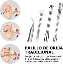 Kit de Eliminación de Cera Del Oído, Limpiador de Oídos, Juego de Cucharas para Orejas, Hermosas y Compactas, Fáciles de Limpiar, Herramientas para el Cuidado de Los Oídos Fáciles de Usar 6PCS (7PCS, pequeño) - 6 piezas - Ver 10