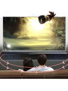 20W Echo Wall-Mounted Subwoofer Speaker - Bluetooth & USB Connection, Hi-Fi Surround Sound, Noise Cancelling Karaoke/Home Theater Speaker, Suitable For TV/Phone/Laptop - Black - View 8