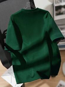 Teenager Boys' Los Angeles Graphic Round Neck T-Shirt, Boys' Casual Soft Tee Shirt For Summer - Dark Green - View 3