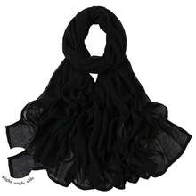 Modal Cotton Hijab Scarf For Women With Undercap Set,Black - Black - View 9