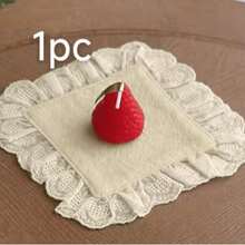1/6/30 件韩国 Ins 风格米色心形蕾丝小餐巾，多用途防尘布，适用于食物摄影