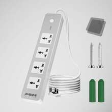 AUBIWE 通用延长线，带一键电源开关控制，3250W，13A，适用于各种家用电器，插座间距宽，适用于家庭和办公室，黑白两色可选。 - 英規插(220-240V) - 查看 7