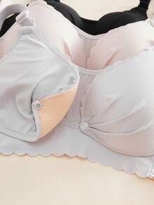 3件装柔软亲肤舒适无钢圈孕妇哺乳文胸 - 彩色 - 查看 5