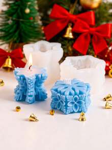 1 Stück Weihnachts-Schneeflocke 3D Silikon Form, DIY Weihnachtsschmuck Handwerksgeschenke zum Herstellen von Seife, Gips, Harz, Weihnachtsdekoration für Zuhause, Weihnachtsgeschenke - Silikonform - Übersicht 3