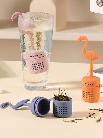 1 pieza Infusor de té con forma de grúa, separa las hojas de té y el agua, colador de té para taza, filtro multifuncional para hojas de té, granos de café, especias