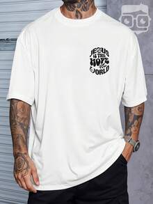 Oversized Streetwear T-Shirt Jesus Yeshua Christian Print REF 3253 VEST NERD - White - View 2