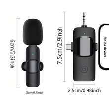 4-in-1 Wireless Lapel Clip-on Microphone With 3.5mm Interface, Compatible With Smartphones/computers/tablets/sound Cards, Suitable For Video/audio Recording, Live Streaming And Interviewing - Black - View 7