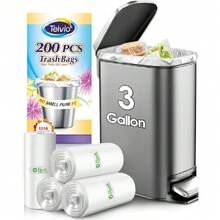 3 Gallon 200 Counts Strong Trash Bags Garbage Bags, Bathroom Trash Can Bin Liners, Small Plastic Bags For Home Office Kitchen Kitchen (Clear),27877896 - Coral Orange - View 1