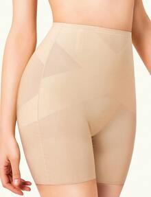 Shapewear Tummy Control Mid-Waist Body Shaper Shorts Butt Lifting Panties Shapewear Shorts - Màu be - Xem 2