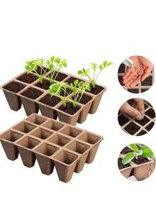 Seedling Starter Trays, Peat Pots, Seedling Starter Kit, Organic Sprouting Plant Tray - Multicolor - View 10