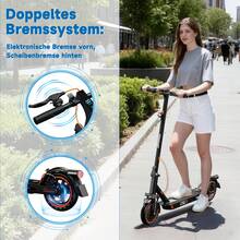TODIMART T6 Street-Legal Scooter T-Series, 30 Km Range, 350W Motor, 8.5-Inch Honeycomb Tires, Dual Braking System, Adult E-Scooter, Foldable For Easy Storage, App Included - Black - View 3