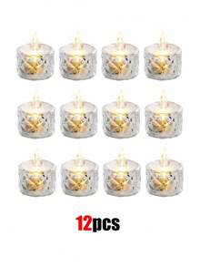 24 件 LED 电子蜡烛灯、无焰水晶蜡烛、无焰钻石形蜡烛、蜡烛灯、带电池、迷你玫瑰图案折射光环投影茶灯、电池供电的 LED 无焰蜡烛灯、适用于情人节圣诞节婚礼派对家居装饰 200+ 小时电池供电的 LED 茶灯、暖白色、适用于婚礼、餐桌、万圣节、情人节婚礼装饰星星/月亮/灯笼 12-8-7-6-5-4-3-2-1 件母亲节