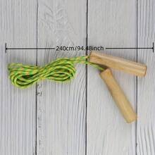3pcs/Set Colorful Wooden Handle Jump Rope - Random 3pcs Jump Rope - Multifunctional Fitness Training Tool, Suitable For Speed And Endurance Training, Multi-Person Use