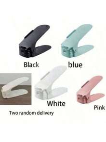 10 件黑色/白色/蓝色可调节鞋子收纳架，节省空间的塑料鞋架，适用于各种鞋子，适用于入口、走廊、客厅、卧室、浴室的家居收纳解决方案