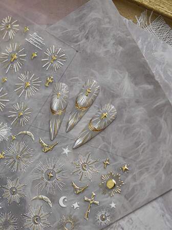 1 Sheet 5D Embossed Nail Stickers, Luxury Elegant Nail Art Stickers, Vintage Watercolor Floral Nail Decals, DIY Nail Decoration