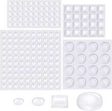 206 Stück Selbstklebend Elastikpuffer Türpuffer Transparent Gummipuffer Schutzpuffer Anschlagpuffer Anschlagdämpfer für Türen Schränke Möbel (4 Größen) - Weiss - Übersicht 1