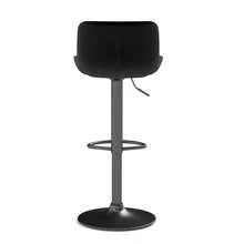 Black Dining Bar Swivel Chairs, Set Of 4 – Upholstered In Velvet, Height Adjustable, 360° Swivel Function - Black + Iron + Metal & Wood + Velvet + Foam - View 3