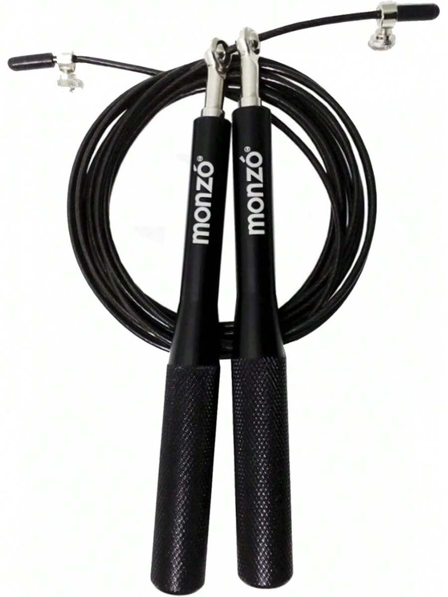 MONZO | Aluminum Jump Rope | For Functional Fitness | Jump Rope | Gym | Fitness | Rope | Professional Jump Rope | Jump Rope | ILBS Jump Ropes - Dark Black - View 1