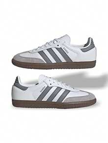 Adidas Giày Samba nữ casual, nhẹ, đệm êm, thoáng khí, thoải mái, đế dày, có logo, thân thiện với da, đa năng, dùng hàng ngày, tập gym, đi làm, sau giờ làm, giải trí, du lịch, hẹn hò, màu trắng JQ2844 - trắng - Xem 2