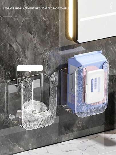 Wet Tissue Box Wall-Mounted Tissue Washcloth Storage Box Bathroom Kitchen Upside-Down Wet Tissue Box Multifunctional