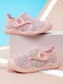 1 par de zapatos para bebé, zapatos para primeros pasos de niños y niñas pequeños, zapatillas transpirables y ligeras antideslizantes