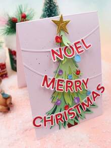 1pc Christmas Tree Shape Metal Cutting Die, Suitable For Paper Card Making, DIY Crafts, Holiday Card Album, Decorations Home Decor Christmas Decorations Room Decor