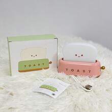 Desk Decor Toaster Lamp, Rechargeable Small Lamp With Smile Face Toast Bread Cute Toaster Shape Room Decor Night Light For Bedroom, Bedside, Living Room, Dining, Desk Decorations, Gift,Decoración Habitation,Lampara Mesita De Noche - Sầu riêng đỏ - Xem 11