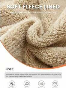 1pc Men's Sherpa Lined Hoodie Pullover, Thick & Warm For Winter, With Kangaroo Pocket - Pink - View 6