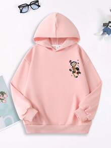 1PC Teen Girl Cartoon - Element Sweatshirt, Comfortable, Spring & Autumn Anime Activity & Personalized Style - Pink - View 2