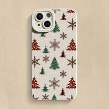 Weihnachtsbaum Grafik Handyhülle für iPhone 17 16 15 14 13 12 11 Pro Max 17 Air 16E XS X XR 7 8 Plus SE stoßfeste weiche Hülle - Kleinblau - Übersicht 4