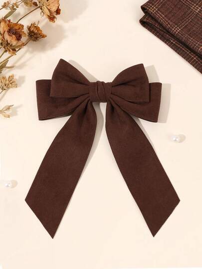 1 szt. Brązowa spinka do włosów z zamszu, elegancki minimalistyczny design, miękka i wygodna spinka krokodylowa, odpowiednia dla dziewczynek, ciepła ozdoba do włosów na jesień/zimę, jednokolorowa spinka do włosów, prosta, codzienna ozdoba do włosów, odpowiednia dla nastolatek