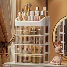 3-5 Layer Stackable Cosmetic Storage Box - Odorless Multi-Compartment Organizer For Lipsticks, Brushes & Skincare Products - 4csnct - View 13