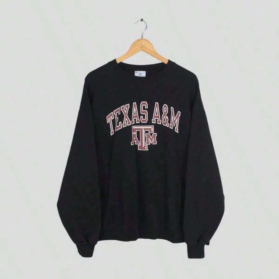Vintage Texas A&M University Sweatshirt 2XLarge Texas A And M Printed Jumper Texas Aggies Crewneck Aggies Football Sweater Size 2XL2025 - màu đen - Xem 1