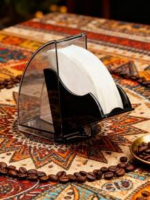 1PC Coffee Filter Holder With Lid, Filter Paper Storage Box Dustproof And Moistureproof, Coffee Station Organizer For Counter Bar/Home/Office,