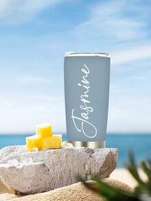 1pc Customized Text Stainless Steel Vacuum Insulated Water Bottle, Customized Cups, Metal Coffee Cups, Keeps Drink Hot Cold Easy To Clean Stylish, Adorable, Colorful Custom, Personalized, Unique Ideal Gifts For Friends, Workers, Home, Office