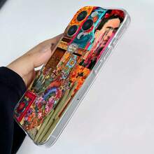 Funda para teléfono con un vibrante diseño floral y de corazones, con elementos coloridos. Compatible con  17,  16,  16 Pro Max,  15,  15 Pro Max,  14,  13,  12 y  11 Pro. Fabricada en TPU, ofrece protección contra golpes. Un regalo perfecto para familiares, amigos, niños, cumpleaños, Halloween, Navidad, parejas y San Valentín. - transparente - Ver 4